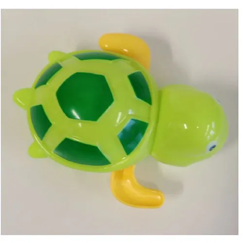 Jucărie de baie Wind-up sub forma unei broaște țestoase din plastic dur. Produs vândut online, în special prin intermediul Temu.