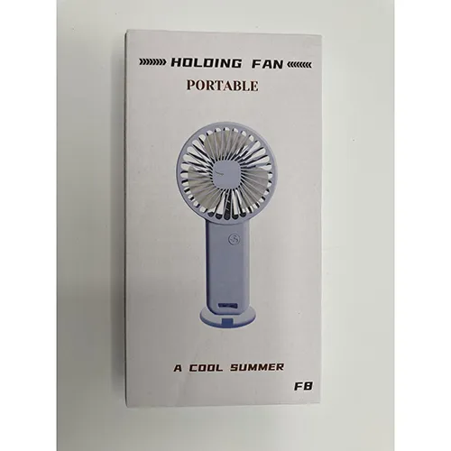 Ventilator portabil de culoare albastru deschis.