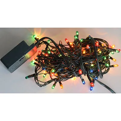 Lanț de iluminat decorativ cu 96 de becuri miniaturale colorate (galben, verde, roșu și albastru) neînlocuibile și o unitate intermitentă.