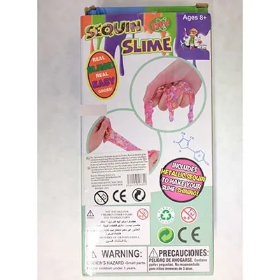 Do-it-yourself set pentru a face mâzgă cu bucăți de sclipici.