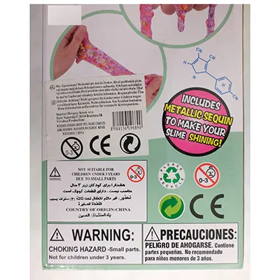 Do-it-yourself set pentru a face mâzgă cu bucăți de sclipici.