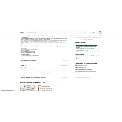 Stilou cu cerneală transparentă și lumină UV alimentată de o baterie care face cerneala vizibilă. Produs vândut online, în special prin intermediul Wish.