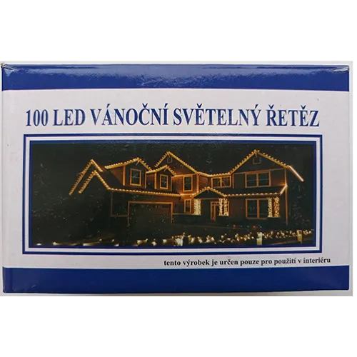 Lanțul de iluminat de Crăciun cu 100 de lumini LED neînlocuibile și o unitate electronică pentru efecte de iluminare (8 programe).