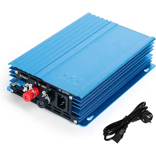 Invertor solar pentru conversia curentului continuu (CC) dintr-un sistem fotovoltaic în curent alternativ (CA) pentru alimentarea rețelei de alimentare. Tensiuni de intrare de la 16 la 28 volți DC și o tensiune de ieșire de la 180 la 260 volți. Produs vândut online, în special prin Amazon (ASIN: B0C9MPG46J).