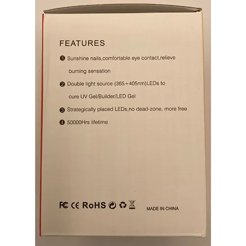 Lampă de unghii cu LED-uri UV cu cablu de încărcare. Produs vândut online, în special prin intermediul missfancy.se.