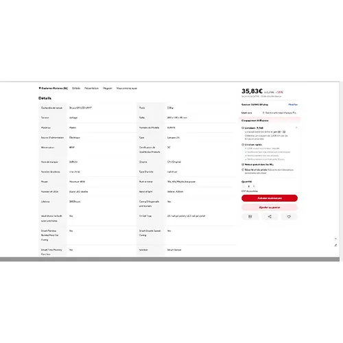 Lampă de unghii UV. Produs vândut online, în special prin intermediul AliExpress (Identificator unic de produs: 32959992534).