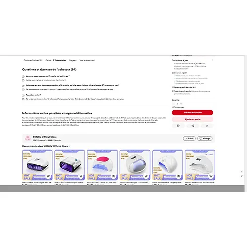 Lampă de unghii UV. Produs vândut online, în special prin intermediul AliExpress (Identificator unic de produs: 32959992534).