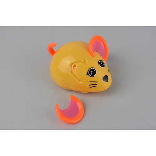 Jucărie de plastic Wind-up, în formă de cerb verde și un șoarece galben.