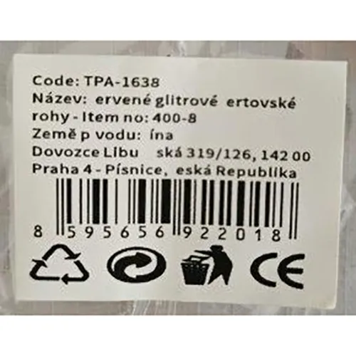 Bandă strălucitoare din plastic de jucărie în formă de coarne diavolești, acționată de baterie. În mijlocul benzii de susținere există un capac în formă de inimă pentru două baterii AG13.