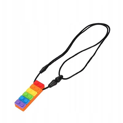 Jucărie de dentiție din plastic moale colorat, destinată bebelușilor. Produs vândut online, în special prin intermediul Allegro.pl.