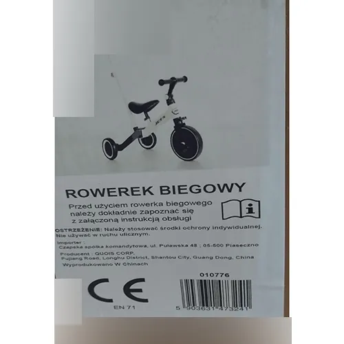 Tricicletă cu pedale de montare pe roata din față.