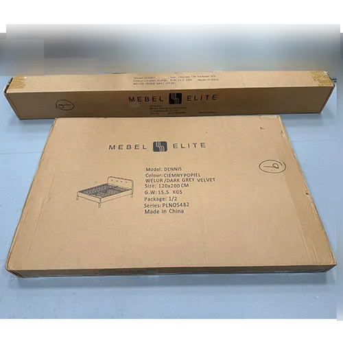 Pat de o persoană, 120 cm lungime, gri. Produsul este fabricat din lemn, metal, spumă PU și țesătură de tapițerie. Produs vândut online, în special prin intermediul www.novynabytok.sk.