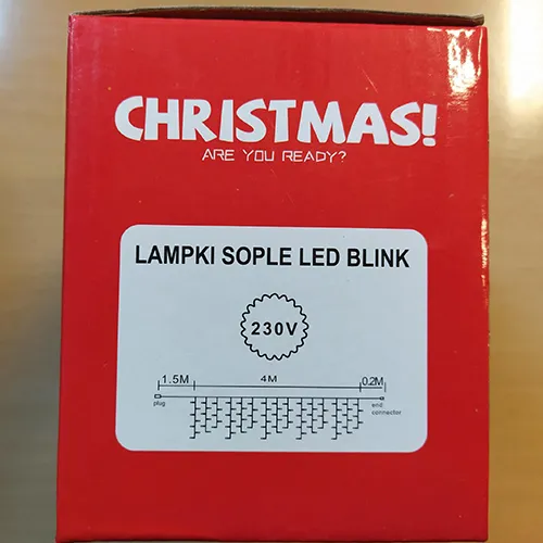 Lanț de iluminat extensibil în stil icicle cu 80 de lumini LED pe un șir cu funcție de clipire.
