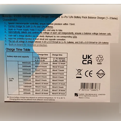 Vapex tech - Încărcător de baterii