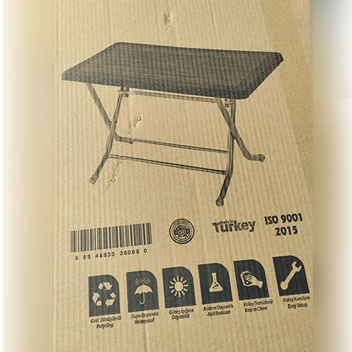 Masa cu blat din plastic si picioare din metal, dimensiuni 70 x 120 cm,