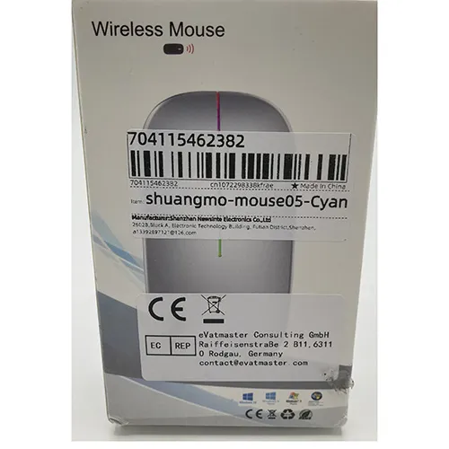 Mouse wireless Bluetooth reîncărcabil livrat cu un cablu USB.